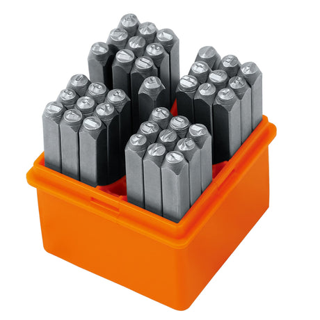 HORUSDY 37-Piece Number and Letter Stamp Set 1/8 (3mm) (A-Z & 0-9 + Love) Punch Perfect for Imprinting metal stamping kit, Plastic, Wood, Leather.
