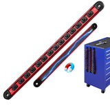 1/4-Inch Magnetic Socket Organizer Rail, Aluminum Alloy Socket Rail, Heavy Duty Sockets Holder with 14 Clips, 360° Swivel Clip Tool Tray, Sockets Organizer for Tool Box Drawer (Red)