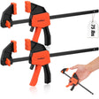 HORUSDY 6" Mini Bar Clamps for Woodworking - 2 Pack Quick Clamps F Clamp with 75 LBS Load Limit