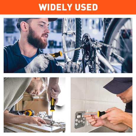 HORUSDY 11-Pieces Magnetic Screw driver, Magnetic 5 Phillips and 5 Flat Head Tips for Fastening and Loosening Seized