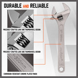 HORUSDY 4-Piece Adjustable Wrench Set, CR-V Steel, Adjustable Wrenches Set(6-inch, 8-inch, 10-inch, 12-inch)