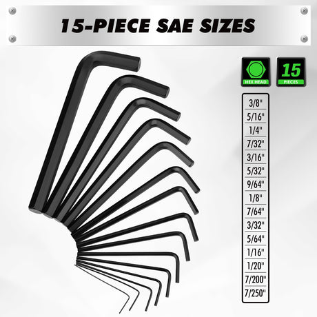 41-Piece Hex Key Allen Wrench Set, Allen Key with Ergonomic Torque Handle, SAE(0.028"-3/8"), Metric(0.7mm-10mm), Torx(T9-T50), Heat Treated Cr-V Steel Wrench Set for Bicycles with 3-Layer Storage Case