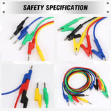 SWANLAKE 5-Piece Banana Plug to Alligator Clip Test Leads, 1000V 15A 3.5ft/1M Multimeter Electrical Alligator Clips, Flexible Copper Cable Banana Plug, Electrical Wires with Gator Clips