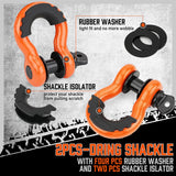 HORUSDY Nylon Heavy Duty Tow Strap Recovery Strap with Hooks 3" x 30Ft - 35,000 LBS Break Strength, 3/4 D Ring Shackles (2pcs), Recover Your Vehicle Stuck in Mud/Snow