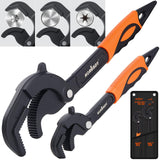 HORUSDY Heavy Duty Pipe Wrench Set, 10” and 15” Self-Adjusting Pipe Wrenches for Plumbing and HVAC, 2-Piece Pipe Vise Tool Kit for Standard and Irregular Nuts, Pipes, Fixtures – Pipe Wrench Set | Amazon US image 1
