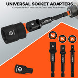 35 PCS Magnetic Nut Driver Set, Impact Drill Driver Bit 1/4" Hex Shank, SAE & Metric Cr-V Steel Nut Drivers with Quick-Release Extensions, Impact Socket Adapters, Bit Holder, 8PCS S2 Bits, Toolbox