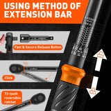 3Pack Torque Wrench Set, 1/4", 3/8", 1/2" Drive Click Torque Wrench Extra with Extension Bars & Adapters, Dual-Direction Adjustable Precision Torque Wrenches for Car, Motorcycle, Bike DIY Maintenance