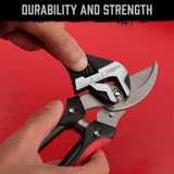 HORUSDY 6" Adjustable Wrench Pipe Spanner: Wide Jaw Black Oxide Wrench With Cushion Grip, Laser Marked Metric & SAE Scales, CR-V Steel, for Professionals