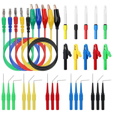 30-Piece Back Probe Kit, Multimeter Back Probe Pins with Test Leads and Alligator Clips, Insulation Wire Piercing Probes, Automotive Electrical Circuit Diagnostic Tool