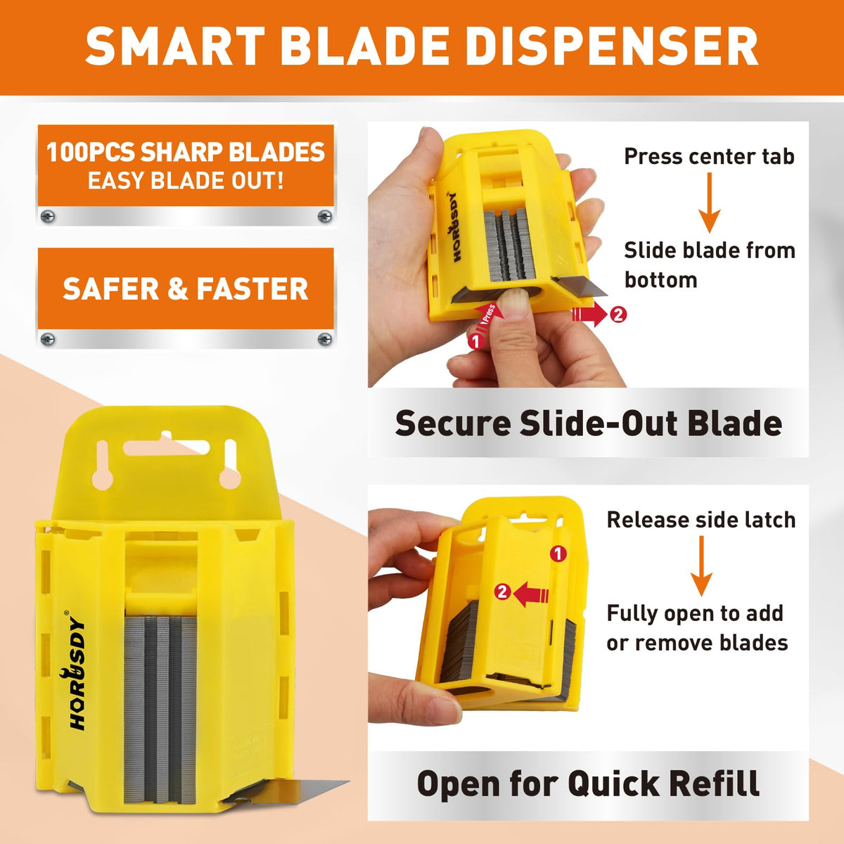 HORUSDY Folding Utility Knife Set with Extra Blades