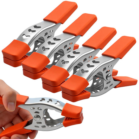 HORUSDY 4-Piece 8" inch Spring Clamp, Heavy Duty Spring Metal Spring Clamps, 3.4"-inch Jaw opening