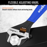 HORUSDY 3-Piece Adjustable Wrench Set (6/8/10 in), Wide Jaw Black Oxide Finish, Cr-V Steel, Metric & SAE Scales, Adjustable Spanner Set for Home Garage Workshop