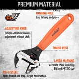 HORUSDY Adjustable Wrench Set | 2-Piece | 6-Inch and 10-Inch Wrenches | Metric & SAE Scales | Cushion Grip Wrench | Cr-V Steel