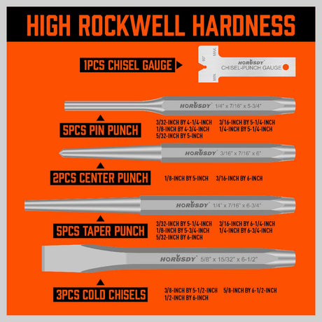HORUSDY Punch and Chisel Set