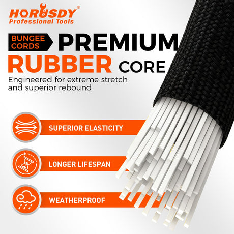 4-Piece 24-inch Adjustable Bungee Cords with Hooks, Easily Adjust from 7" to 24", Heavy Duty Outdoor Carabiner Bungee Cords, Black Super Elastic Cord for Cargo, Camping, Tents, Luggage | Amazon US image 3