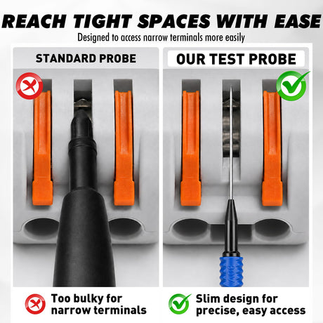 5-Piece Automotive Back Probe Pin Kit, 30V Needle Tip Terminal Test Probes, 4mm Banana Plug Compatible Backprobe Pins for Car Electrical Circuit Testing