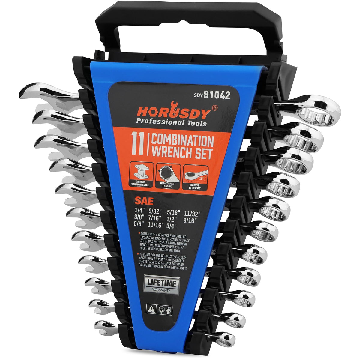 HORUSDY Combination Wrench Set with Organizer