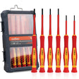 HORUSDY 1000V 6-Piece Mini Insulated Screwdriver Set, Magnetic Tip Mini Electrician Screwdriver Set Slotted(1.8mm,2.0mm2.5mm,3.0mm), Phillips: (PH00, PH0)