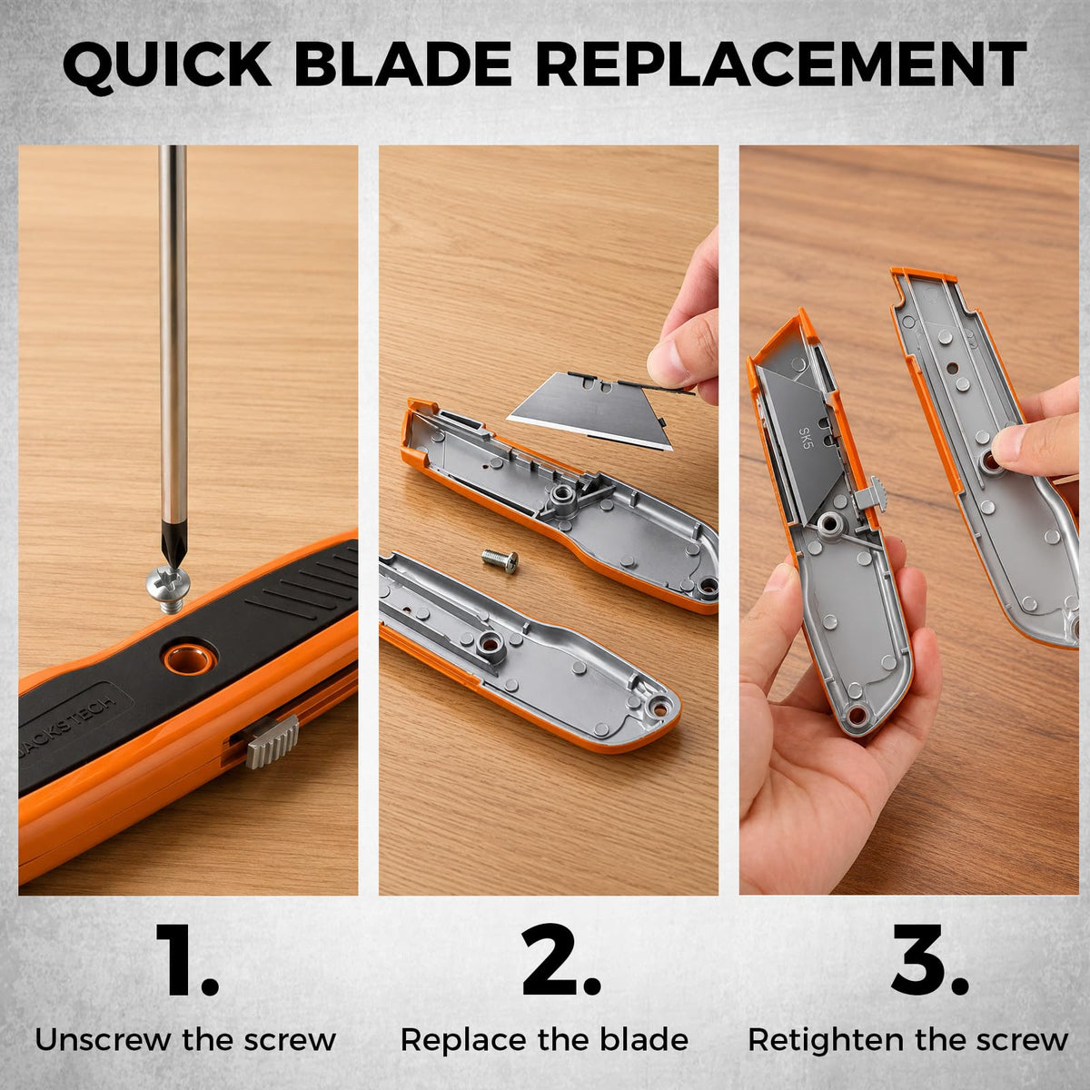HORUSDY 4-Pack Box Cutter Utility Knife, Heavy Duty Aluminum Shell Retractable Box Cutter for Cardboard, Boxes and Cartons, Extra 10 Blades
