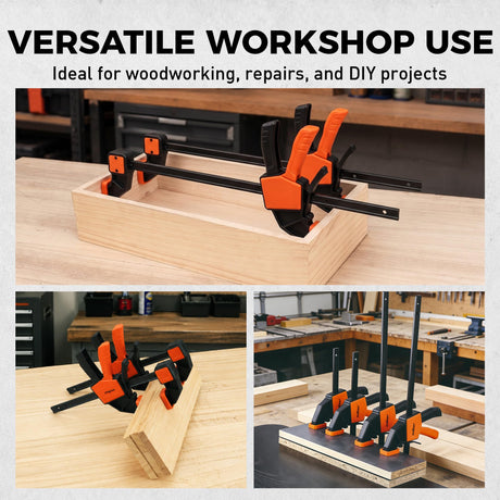 HORUSDY 6-Pack Wood Clamps for Woodworking, 12" and 6" Bar Clamps, Wood Working Clamp Sets, Quick Clamps F Clamp with 150 LBS Load Limit (6-Pack)