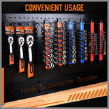 HORUSDY 6Pcs Double Sided Socket Organizer, 1/4-Inch, 3/8-Inch, 1/2-Inch, Premium Quality Socket Holders (6Pcs Double Sided Socket Organizer)