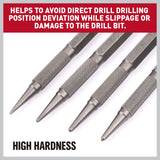 HORUSDY 4-Piece Durable Nail Setter Punch & Center Punch Set, Hardened Cr-V Steel with Non-Slip Knurled Grip, Includes 3 Nail Setters (1/32", 1/16", 3/32") and 1/8" Center Punch