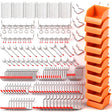 HORUSDY 238 PCS Pegboard Hooks Assortment Kit – 16 Types Heavy Duty Pegboard Accessories with Bins – Fits 1/8 & 1/4 Inch Pegboard Metal Hooks for Garage, Workshop, and Tool Storage Organization