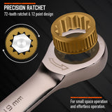 HORUSDY 12-Piece Metric Ratcheting Wrench Set | 8-19 mm | Ratchet Combination Wrenches Set with Organizer | 72-Teeth | Chrome Vanadium Steel