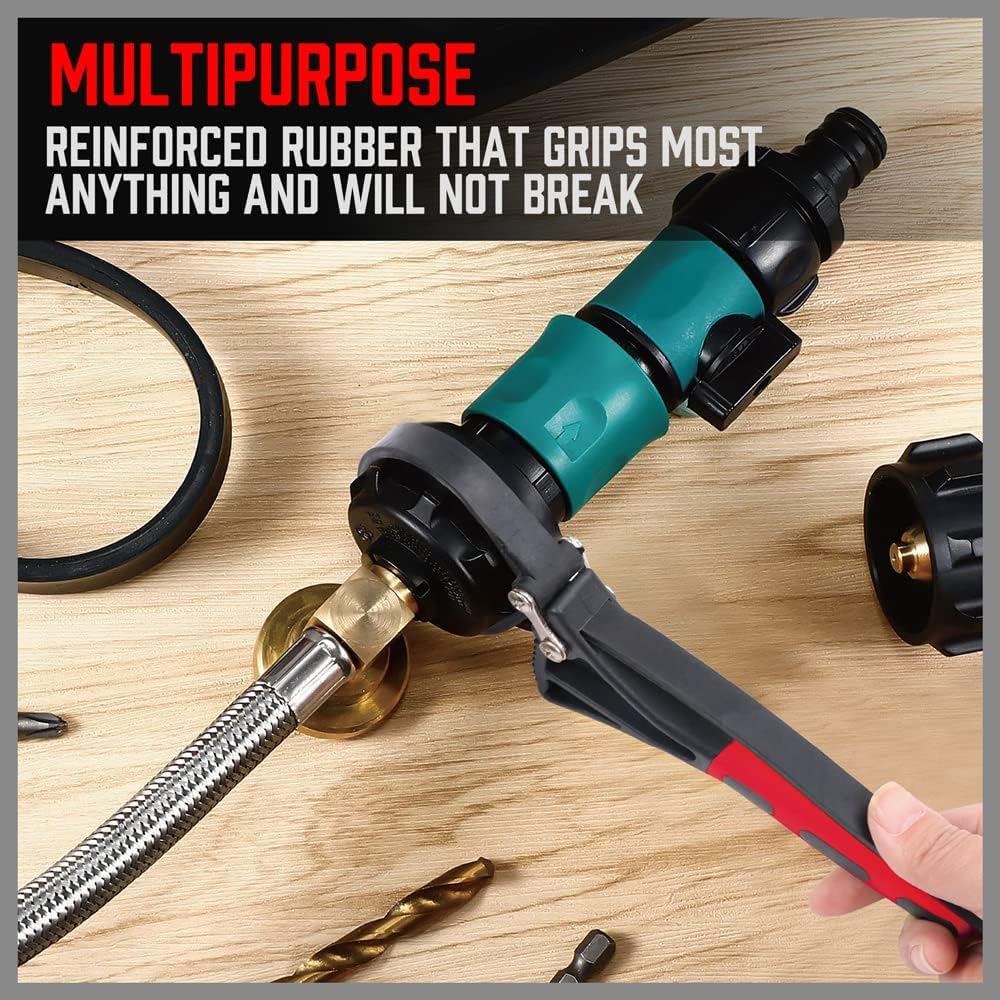 2-Piece Strap Wrench Set with Reinforced Rubber for Maximum Grip, Adjustable Sizes