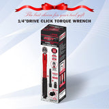 SEDY 1/4 inch drive click torque wrench with adjustable torque 20-200 in-lb, chrome vanadium ratchet handle, extension bar, reducer and durable storage case