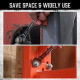 HORUSDY super-thin open end wrench set with 3mm slim design, 18 SAE sizes, carbon steel, and roll-up storage pouch