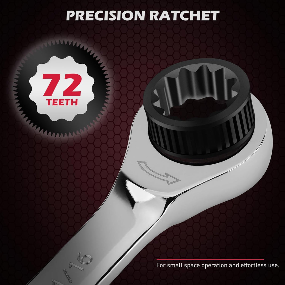 24-Piece Combination Ratcheting Wrench Set, Chrome Vanadium Steel, Metric & SAE, 72-Tooth Precision