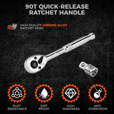 HORUSDY 90-Tooth Quick-Release Ratchet Handle