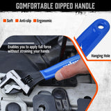 HORUSDY 3-Piece Adjustable Wrench Set (6/8/10 in), Wide Jaw Black Oxide Finish, Cr-V Steel, Metric & SAE Scales, Adjustable Spanner Set for Home Garage Workshop