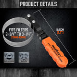 HORUSDY Adjustable Oil Filter Wrench with Stainless Steel Band and Swivel Handle for Easy Removal