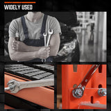 HORUSDY 22-piece combination wrench set with SAE and metric sizes, polished CR-V steel, and storage organizer
