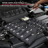 12-Piece Fuel Line Wrench Set, SAE & Metric, Chrome Vanadium Steel, 72-Tooth Precision, Premium Rolling Bag