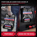 SEDY 32-piece SAE and metric combination wrench set with chrome finish, portable organizer tray, and polished 12-point box ends