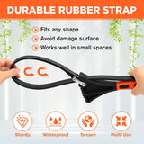 2-piece adjustable strap wrench set with 4" and 6" rubber straps for oil filters, jar lids, drain caps, sink nuts, shower heads, and plumbing valves.