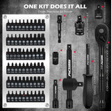 Premium 132-Piece Mechanics Tool Set, SAE/Metric 1/4" & 3/8" Drive Socket Set, Ratcheting Wrenches, Extensions & Adapters, Quick-Release Ratchet, Professional Auto Repair Tool Kit with Storage Case