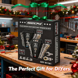 Premium 24-Piece Flex-Head Ratchet Wrenches Set with Magnetic Organizers, Metric SAE 8-19mm 1/4"-7/8", Cr-V Ratcheting Wrenches with 72 Teeth 180° Flex Head, Ratchet Combination Wrench Set for Repair