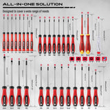 101-Piece Magnetic Screwdriver Set with 60 Bits, Ratchet and Storage Rack