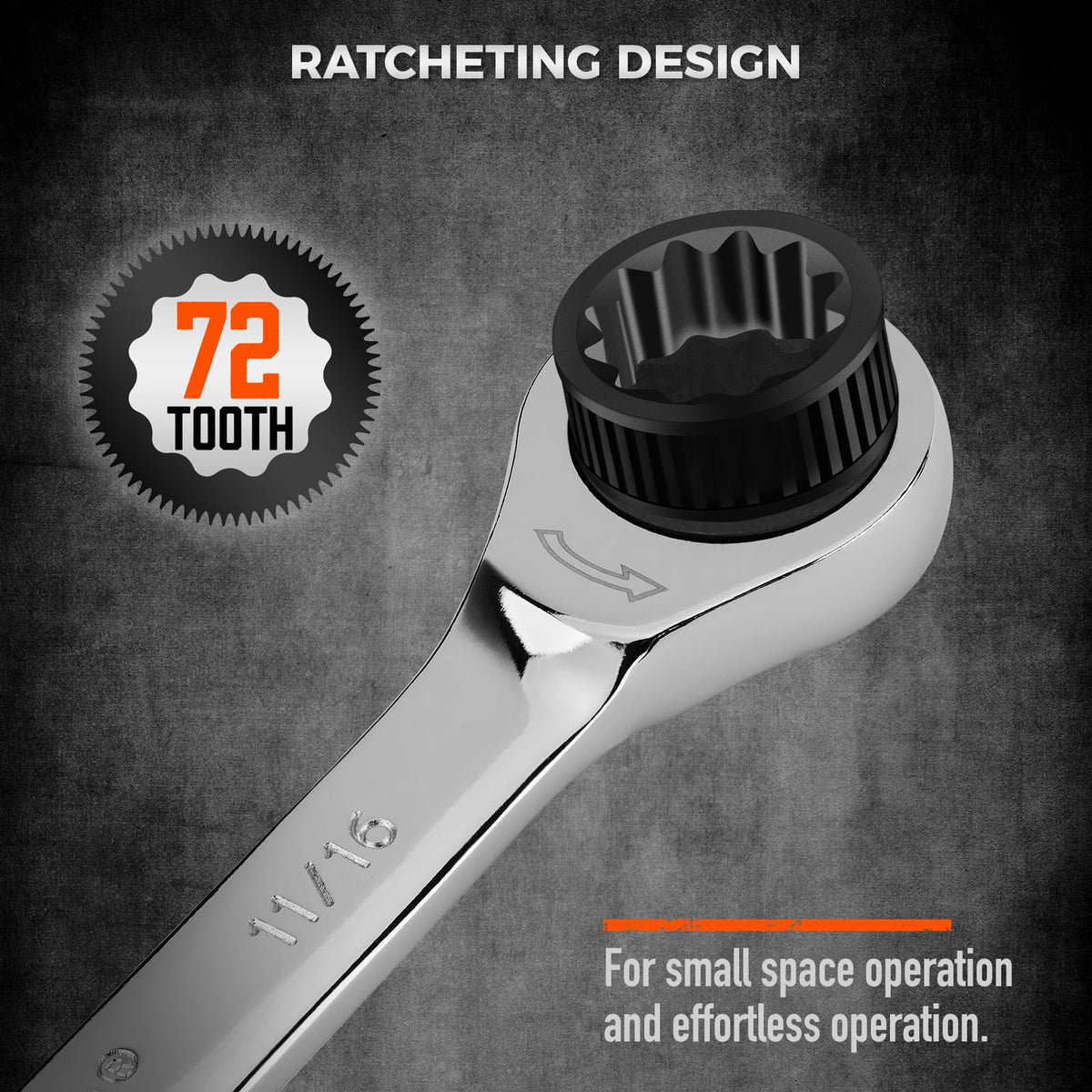 48-Piece Ratcheting Wrench Set, Metric 6-18mm & SAE 1/4-3/4", Cr-V Steel 72 Teeth Ratchet Wrench with Roll Up Pouch and Hex Keys