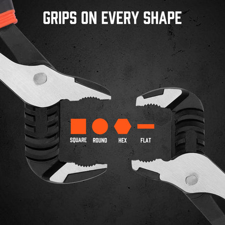 HORUSDY 2-Piece Groove Joint Plier Set, 8" & 10" Adjustable Water Pump Pliers, Straight Jaw Tongue and Groove Pliers for Plumbing, Pipe Fittings, Nuts, Bolts, and Home Repair