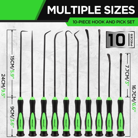 SWANLAKE 10-Piece Hook and Pick Set, Automotive Pick Tool Set for Car Auto Oil Seal/O-Ring Seal, Gasket Hook, Puller Remover Tools