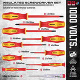 Insulated Screwdriver & Pliers Set: 14-Piece VDE Insulated Set 1000V Insulated Electrician Tool Set with Magnetic Phillips, Slotted Screwdrivers and Insulated Pliers