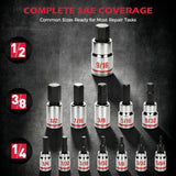 16-Piece SAE Hex Bit Socket Set, Premium S2 Steel, 5/64" - 9/16" Sockets