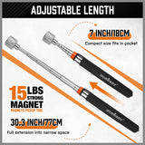 HORUSDY 5-PIECE Magnetic Pickup Tools Set, Include 15LB, 10LB, 3LB, 1.5LB Magnet Sticks, Rust-Proof Magnetic Tray, Telescoping Design for Mechanics, Automotive, DIY, Gifts for Men, Dad, Husband