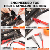 29-Piece Multimeter Test Leads Set, CAT.III 1000V / CAT.IV 600V Multimeter Probes with Alligator Clips, Piercing Probes, Needle Probe, Replaceable Probe Accessories, Soft PVC Volt Meter Lead