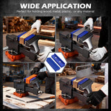 2-Piece 4.5" Magnetic Vise Jaw Pads, TPU Soft Jaw Covers with Waffle Surface, Non-Marring Protective Bench Vise Pads for Bench Vise, Drill Press, Metalworking and Woodworking